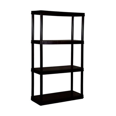 Gracious Living Gracious Living 91021 Solid Plastic Shelving with 4 Plastic Medium Duty  Black 5439005